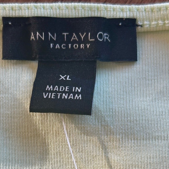 Ann Taylor Factory NWT Pistachio Green Square Neck Stretch Top - Size XL - Picture 7 of 7